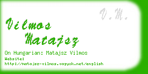 vilmos matajsz business card